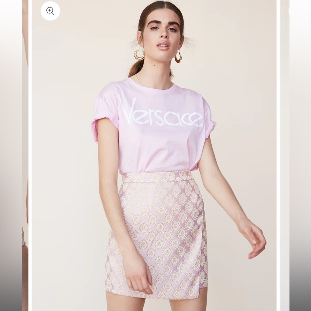LPA Asymmetrical Mini Skirt-Pink-Size XL